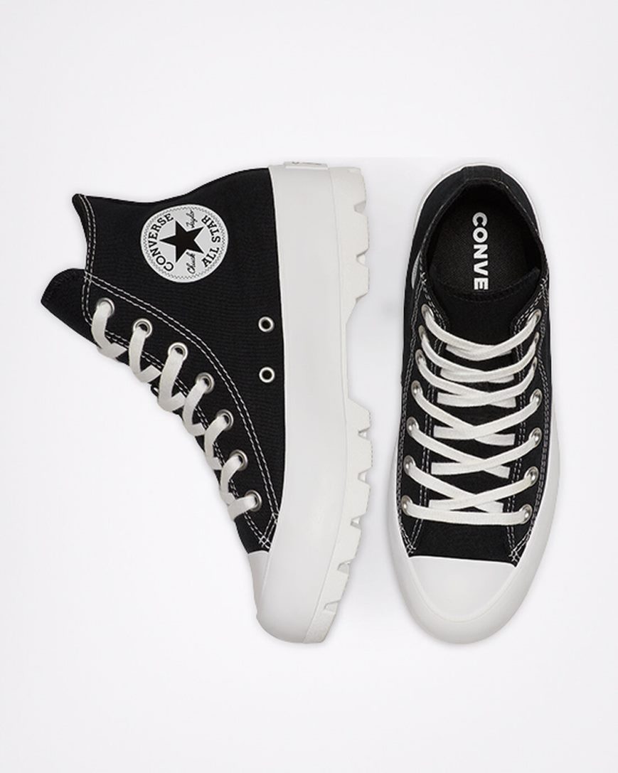 Tenis Converse Chuck Taylor All Star Lugged Cano Alto Feminino Pretas Branco Pretas | PT I0590P4